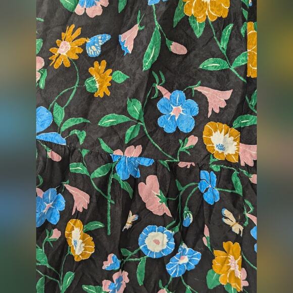 RTR Sz Medium m Floral Garden Cloqué Skirt pull on midi printed colorful a-line - Picture 4 of 7